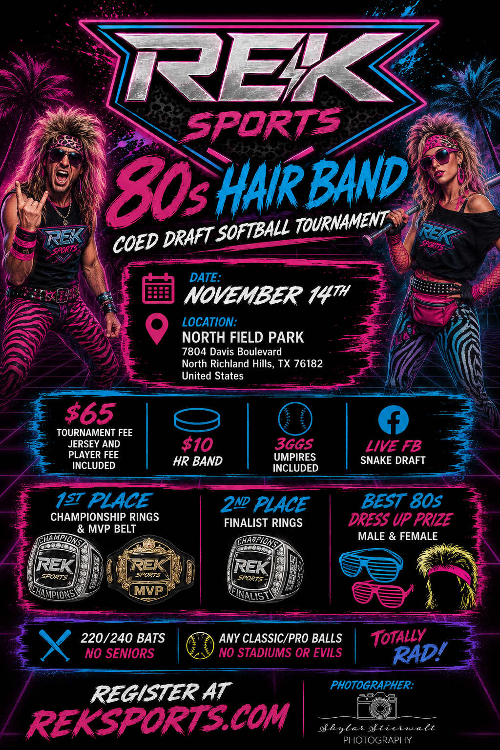 REK Sports 80s hair band coed draft tournament