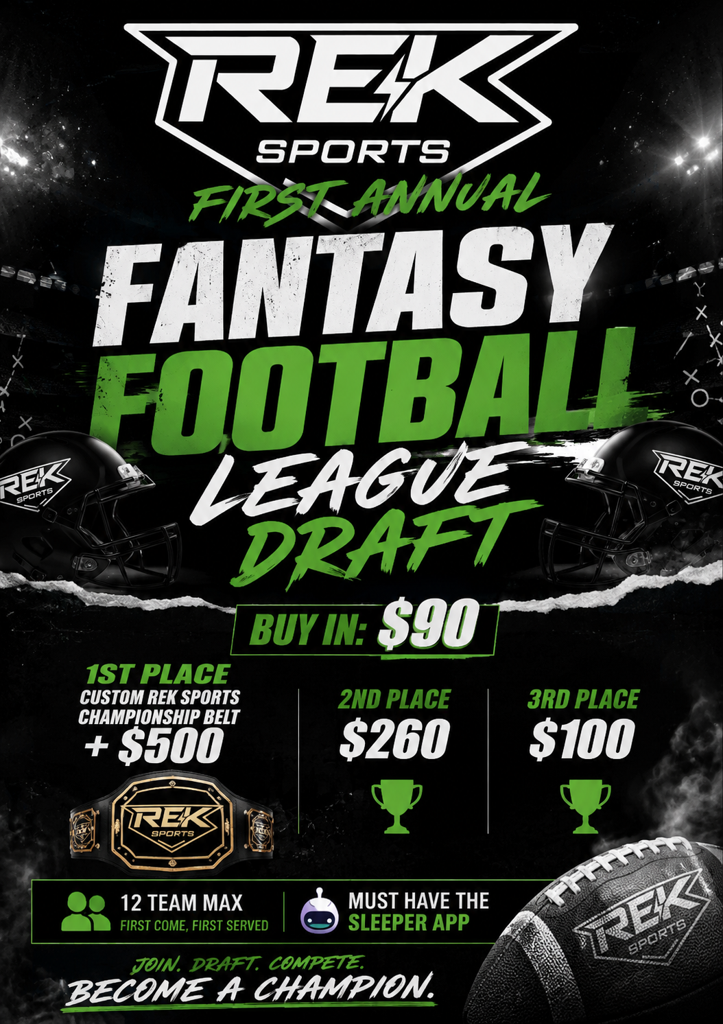 REK Sports First Annual Fantasy Football.