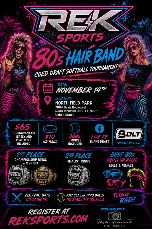 REK Sports  80s hair band coed draft tournament